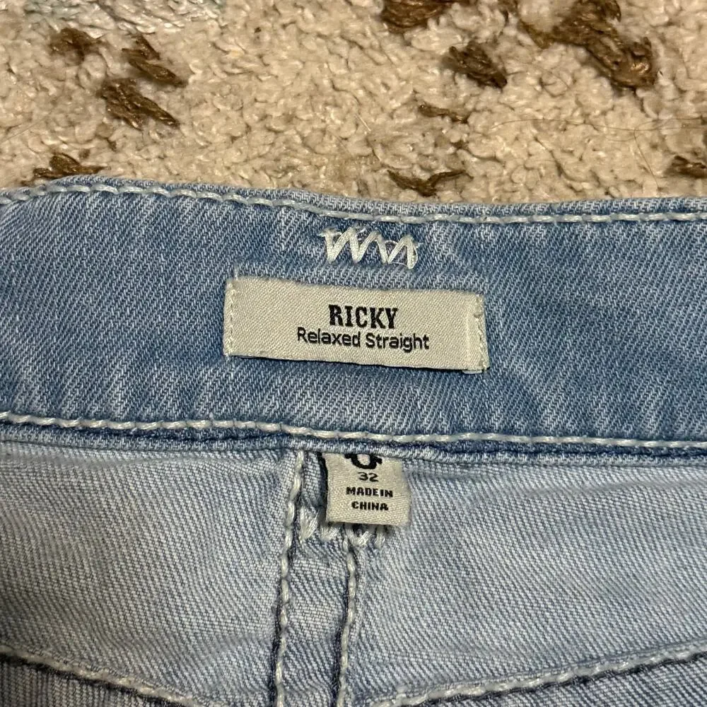 True Religion Mens Ricky Relaxed Straight Rope Stitch Jeans Size 32x33 Baggy